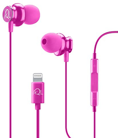 AQL Whirl - Auricolari in-ear con connettore Lightning - Dotati di remote control - Rosa