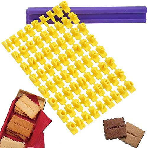 SagaSave Keksstempel-Set, Alphabet, Zahlen, Backwerkzeug, inklusive Buchstaben, Großbuchstaben und Zahlen zum Dekorieren von Keksen, Kuchen, Fondant