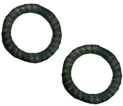 DekoPrinz Strohkränze mit Vlies, 2 Stück | ø 25 cm Durchmesser | 4 cm Stärke | Strohrömer, Türkranz, Deko-Kranz, Kranz-Rohling, Strohring