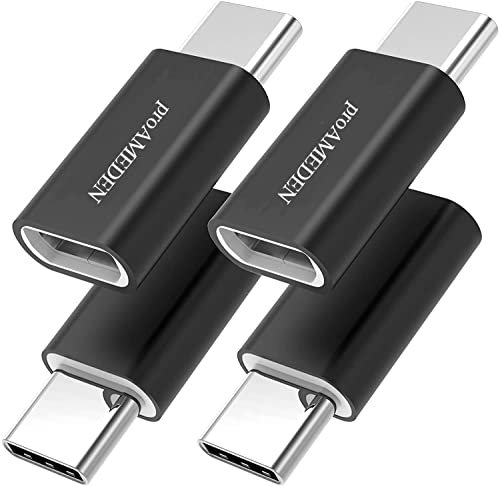 proAMEDEN Adaptador Micro USB a Type C,[4 Pack], para Carga y Transferencia de Datos, multicompatible con Dispositivos Micro USB, Negro.