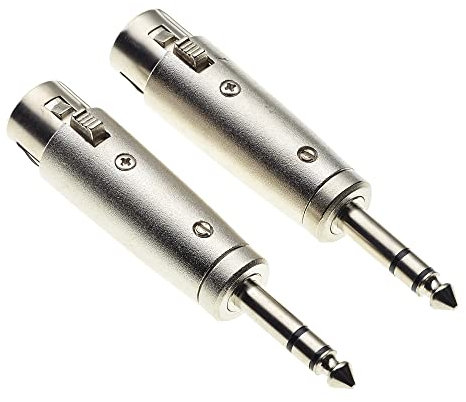 Keple Adaptador de enchufe hembra XLR de 3 pines a enchufe mono de 1/4 de pulgada de 6,35 mm, Paquete de 2
