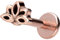 PIERCINGLINE Titan Labret mit Gewinde Aufsatz LOTUSBLÜTE Piercing Lippe Nase Ohr Helix Tragus Medusa Roségoldfarben 1,2 x 7 mm