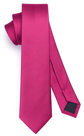 HISDERN Corbatas delgadas de colores solidos, Corbata de formal, clásica, para boda o negocios para hombres 6 cm, rosa