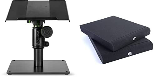 Gravity SP 3102 Studiomonitor-Ständer & Adam Hall Stands PAD ECO 2 - Absorberplatte für Studio Monitor 265 x 330 mm, schwarz