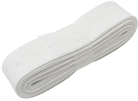 3 Meter Schrägband 20mm Breite in Unifarben - Biasband - zum Einfassen oder Verzieren von T-Shirts, Tischdecken, Deko und vieles mehr - weiß (01)
