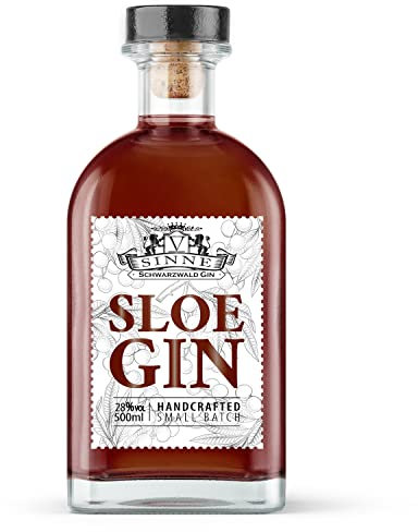 Sloe Gin - Aus der Schwarzwald Manufaktur V-SINNE - Schlehenbeeren fruchtig säuerlich herb - 28% vol. 500 ml