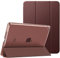 MoKo Funda para iPad 9ª Generación 2021/iPad 8ª Generación 2020/7ª Gen 2019, iPad 10.2 Case, Ultra Delgada Cubierta Soporte Plegable Estuche Inteligente Trasera Transparente, Marrón