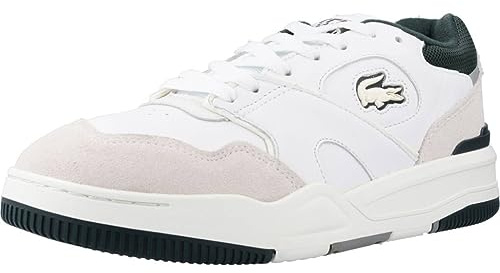 Lacoste Herren Low-Top Sneaker T-Clip 0120 2 SMA, Männer Halbschuhe,schnürschuhe,schnürer,Business,Freizeit,WHT/DK GRN (1R5),41 EU / 7.5 UK
