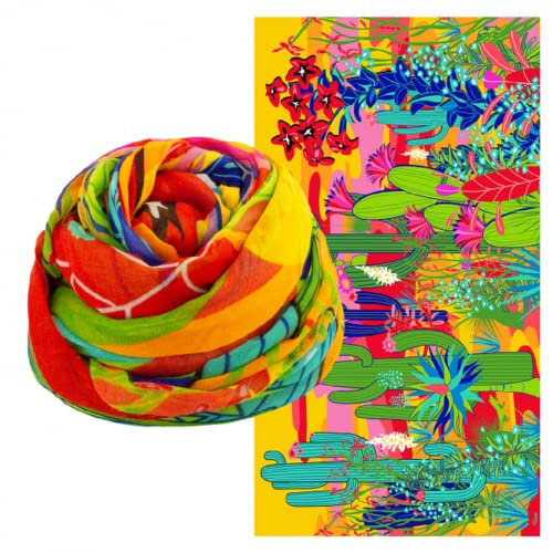 Pylones - Schal / Pareo bunt Balade – Kaktus, gelb, One size