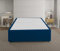 DBZ BEDS 4 FT 6 Double Bed Base - Blue Plush Velvet Divan Bed Base with 2 Drawers Same Side – Chrome Glider Feet and Fabrics