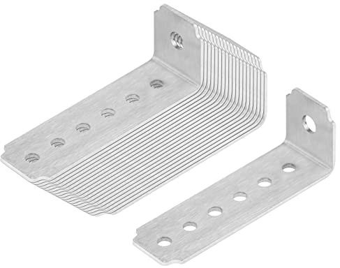 TSSS 20 Stück 80 x 28 mm Mehrlochwinkel Eckstreben, Edelstahl 201 Metall rechtwinklige Streben, Dicke 1,9 mm (14 Gauge), kippsichere L-Halterung
