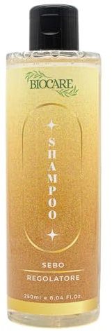 SEBOREGULATING SHAMPOO - Geeignet für fettiges Haar - Respektiert die Haarstruktur - Verleiht Natürlichkeit, Leichtigkeit und Glanz - 250 ml - Biocare - Made in Italy