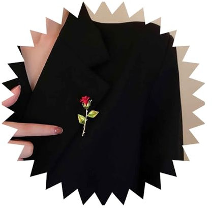 Dervivea Rosa Fiore Spilla Pin Rosso Flwoer Spille Matrimonio Rosa Spilla Formale Pin Fiore Rosa Spilla Bavero Spille Decorative Collare Spille Di Sicurezza Per Le Donne Abbigliamento Vestito