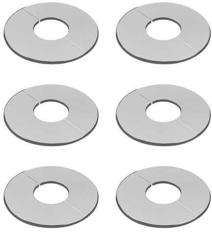 KXUSW Rosetten für Heizkörperrohre, Heizungsrohr Verkleidung, Rohrverkleidung für Heizungsrohre, Heizungsrohr Rosette Rosetten Abdeckung Wasseruhr Abdeckrosette Edelstahl Rohrmanschetten 6 Stück