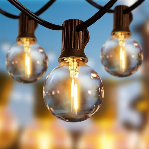 Svater Lichterkette Außen 15m, LED Lichterkette Glühbirnen Außen 25+1 Plastik Birnen Wasserdicht IP45 für Outdoor, Terrasse,Bäume,Party Deko, 2700K Warmes Weiß