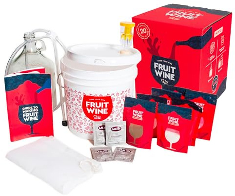 Craft A Brew - Fruit Wine Making Kit - Easy for Beginners - At Home Wine Making Kit - Includes Ingredients & Reusable Equipment - Use Any Fresh, Frozen or Fruit Juice - Makes Up to 20 1-gallon Batches