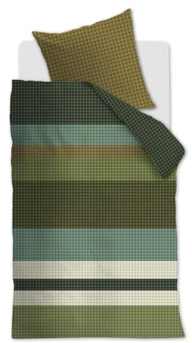 Beddinghouse Biber-Bettwäsche-Garnitur Juno Farbe Green Größe 135x200