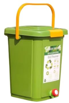 Compostador térmico de plástico de 10 litros, compostador rápido para cocinas y residuos de jardín, pequeño compostador de jardín, cubo de compostaje, contenedor de compostaje para residuos de Oganian