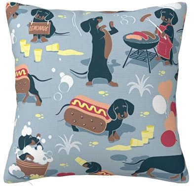 ALLiYa Hot Dogs und Limonade doppelseitiger Plüsch-Kissenbezug (mehrere Größen) Kissen Sofa Bett Kissen Innendekoration Kissen