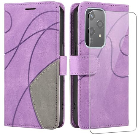 jrester Cover per Honor 200 Lite 5G (6.7 Inches), PU Pelle Portafoglio Libretto Flip Protettiva Custodia con 1 Pezzo Vetro Temperato Pellicola Protettiva per Honor 200 Lite 5G - Viola