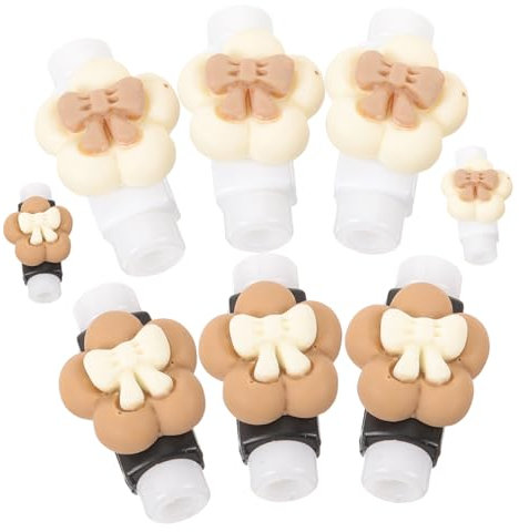 CATIEBYE 8pcs Cartoon Flower Bowknot Charging Cable Protector Data Cable Protective Cover Cord Saver Lines