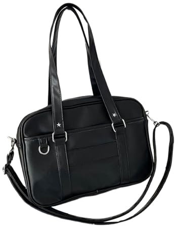 vreplrse Japanese Casual PU Fashionable Choice For Students Bag, black