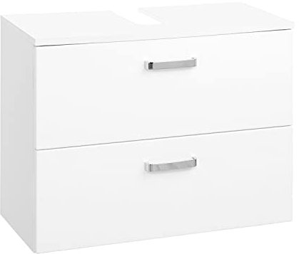 Möbel Jack Waschbecken-Unterschrank - Weiß Hochglanz - B 70 cm - 1 Klappe - 1 Schublade
