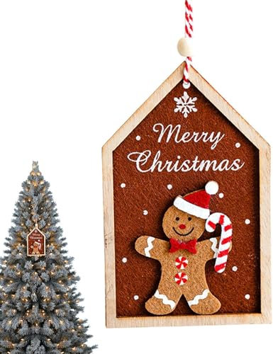 Pruojhw Dekoration für Haus aus Gewürzen, Weihnachtsornament aus Gewürzen, Weihnachtsbaumschmuck, festlicher Gewürzhausanhänger, kreative 2D-Ornamente in Form eines Mannes