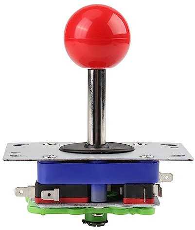 WGFOIP 2 Way 4 Way 8 Way Game Joystick Ball, Fits Wood Metal Control Panels, Micro Switch Reliability Tested, Red Ball Handle with Steel Shaft, for Gaming Control Panels