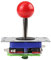 WGFOIP 2 Way 4 Way 8 Way Game Joystick Ball, Fits Wood Metal Control Panels, Micro Switch Reliability Tested, Red Ball Handle with Steel Shaft, for Gaming Control Panels