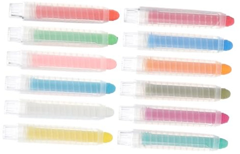 KALLORY 12 Stück 12 Kreidestift-Versorgung wachsmalstifte kinderkreide buntstiften set multifunktionale Zeichenkreide Kreide für Tafel Kindertisch farbige Kreide Bunte Stifte Polymer