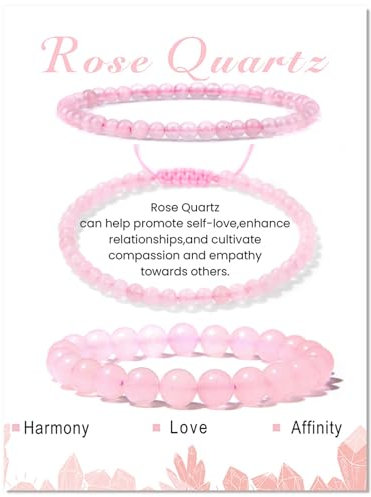 ZENGSING Naturstein Perlen Stretch Armband Set - 3 Stück, 4mm/8mm Chakra Edelsteine Armband für Damen, Männer und Teens
