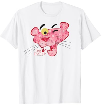 La grande face de la panthère rose à motif floral T-Shirt