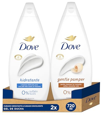 Bundle of Dove Gel de Ducha Hidratante Limpieza delicada para una piel suave, 720 ml + Dove Gel de Ducha Cuidado Envolvente Limpieza delicada para una piel suave, 720 ml