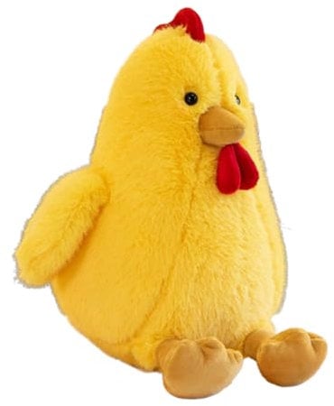 AQCQDQ Huhn Plüschtier,Huhn Kuscheltier Riesen Henne Stofftier,Simuliertes Tier Huhn Kuscheltier,Lustige Stofftier Plüschtiere,Ostern Kreative Geschenke für Kinder Jungen Mädchen (30 cm,Gelb)