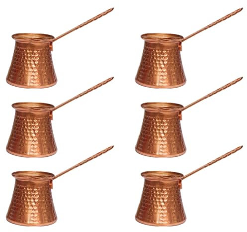 Reinscer Lot de 6 cafetières turques en cuivre turc 320 ml pour Turc Cezve Cafétéria