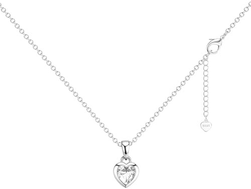 LOLIAS Kette Silber 925 Halsketten für Damen Herz Halsketten Damen Halskette mit Zirkonia Herz Anhänger Schmuck Geschenk für Damen Mädchen