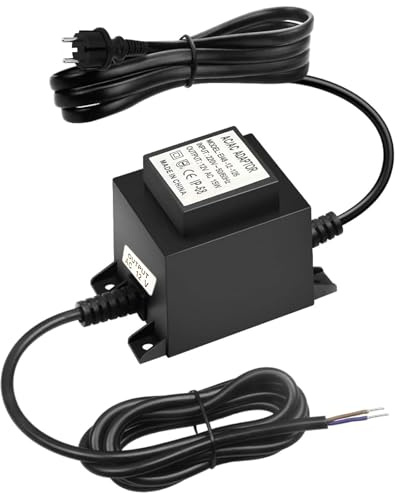 Trasformatore LED 12 V AC/AC 15 W, alimentatore esterno IP68, trasformatore 220 V 12 V con spina, alimentatore LED 12 V per illuminazione a LED e pompe per laghetti