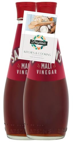Malt Vinegar Bundle with Sarsons Brown Malt Vinegar 250ml 2 Pack + Brightdale Kitchen Booklet