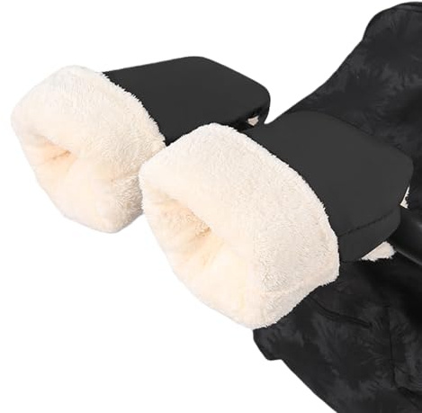 Flintronic Stroller Hand Muffs, Extra Thick Pushchair Gloves, Pram Hand Warmer Waterproof Windproof Anti-Freeze, Universal Size, Winter Baby Stroller Gloves