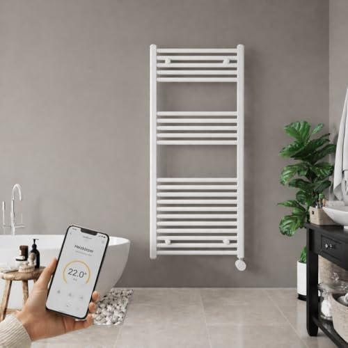 anapont WLAN- & Bluetooth elektrischer Badheizkörper 1175x400 | Handtuchheizkörper, Badheizung elektrisch, Handtuchheizung, Made in Germany