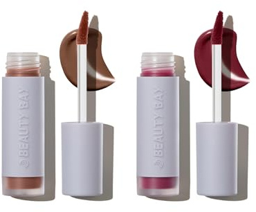 BEAUTY BAY Dewy Hint Lip Tint Duo, Mallow & Brulee, Hydrating, Balm-like, Glossy Finish, Nourishing, With Hyaluronic Acid, Seaweed & Irish Moss, Vegan & Cruelty-free