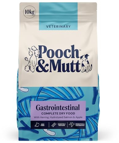 Pooch & Mutt – Gastrointestinal Veterinary Diet Dog Food, Dry Dog Food 10kg | Helps Acute Intestinal Absorptive Disorders, Grain Free, Complete Dog Food, Packaging May Vary