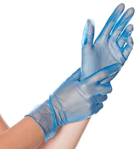 FRANZ MENSCH Hygostar VINYL-Handschuhe CLASSIC BLAU gepudert, blau, Größe M