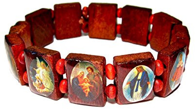 Geralin Gioielli Jesus Christus Heiligen Stretch Rosenkranz Perlen Armband
