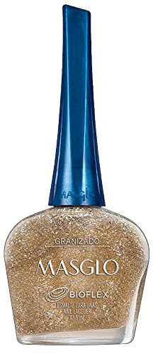 MASGLO Esmalte DE UÑAS 13,5 ML, Granizado Dorado, 13,5mL