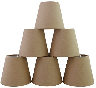 Lot de 6 Pièces Abats-jour de Lampe en Tissu pour Lustre de Bougeoir (Chocolat)