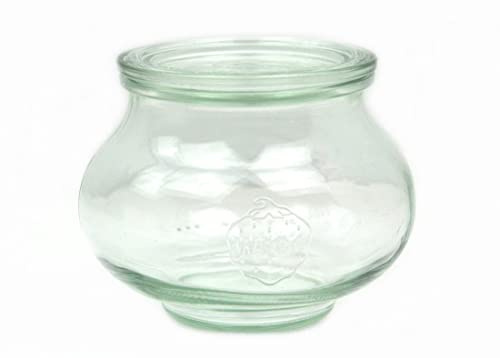 6 Weck Einkochgläser RR80 Schmuckform 500ml mit Auswahl Zubehör im Original Weck Karton (Mit Glasdeckel)