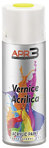 APR3 - Pintura Acrílica en Spray, Color Fluorescente Amarillo, Perfecto para Múltiples Aplicaciones en Exterior e Interior, 400 ml
