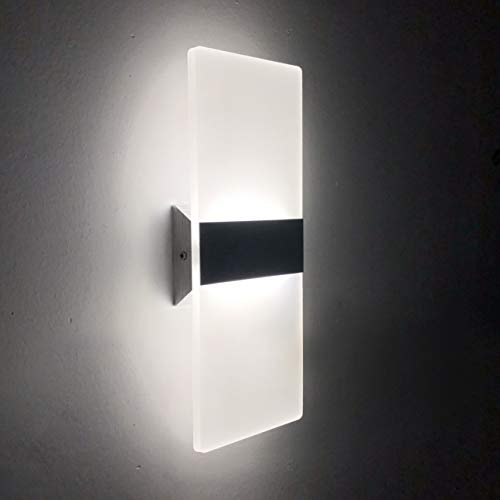 ChangM Wandleuchte Innen 12W Wandlampe LED Acryl Wandbeleuchtung Modern für Wohnzimmer Schlafzimmer Treppenhaus Flur | Kaltes Weiß